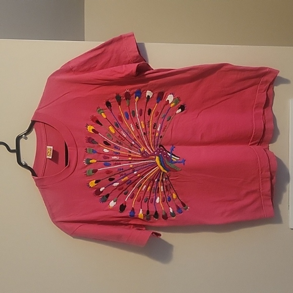 Vintage Embroidered Peacock Tee